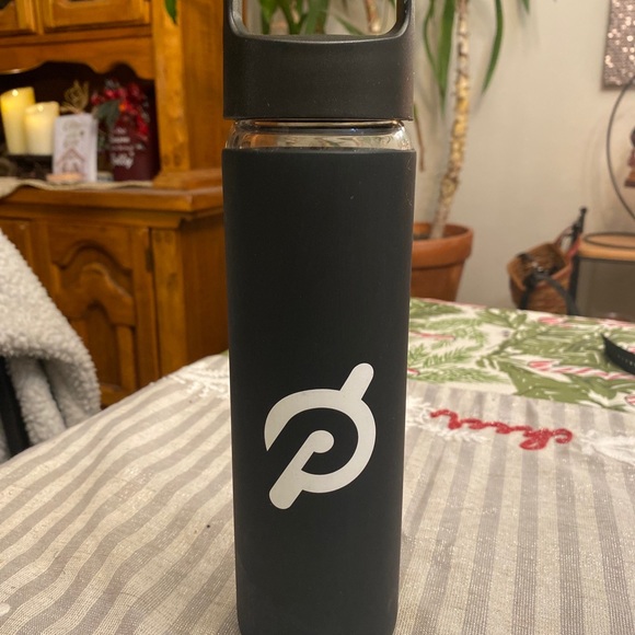 Peloton Dining Peleton New Glass Water Bottle With Black Silicon